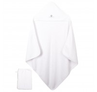 Cape de bain et gant Blanc