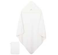 Cape de bain et gant Ecru