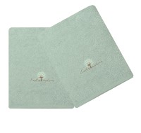 Lot de 2 Serviettes Eponge 50x90 cm Aqua