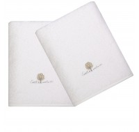 Lot de 2 Serviettes Eponge 50x90 cm Blanc